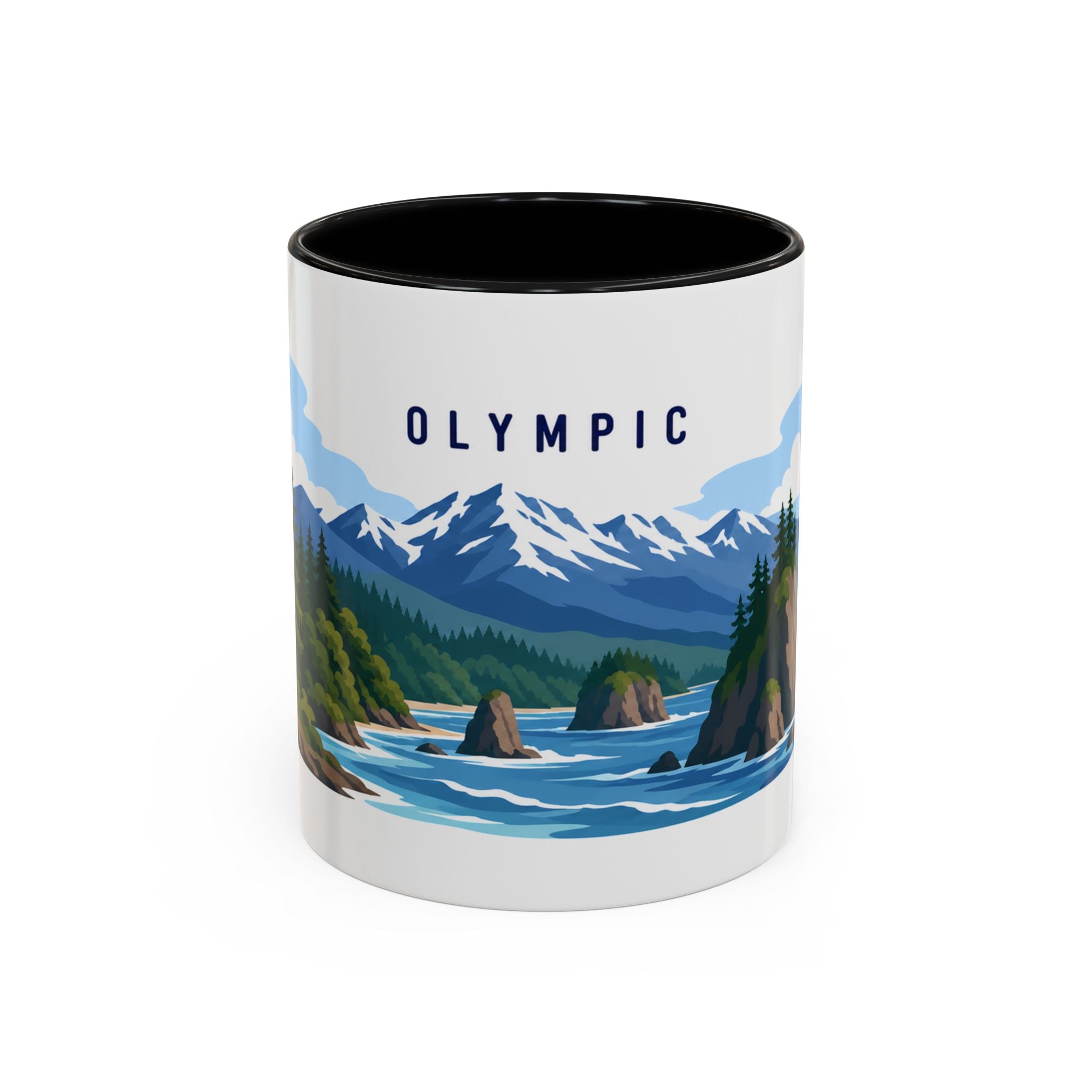 Olympic National Park Coffee Mug | Solid Color Block Park Souvenir | 11oz 15oz Accent Mug
