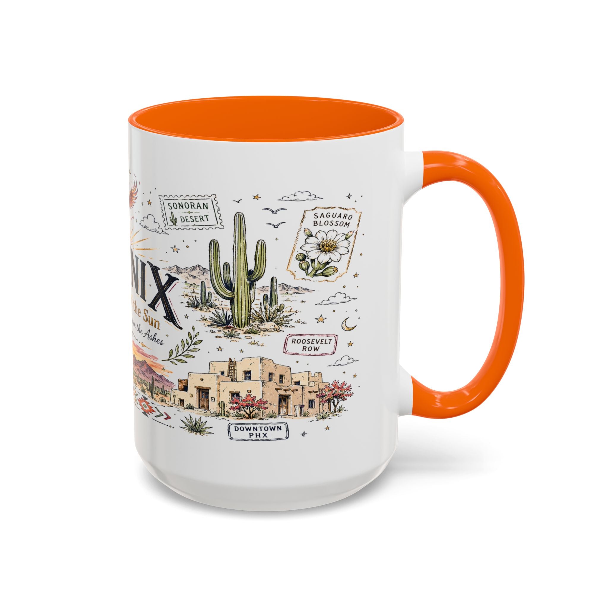 Phoenix Coffee Mug | Arizona Souvenir City Gift | Accent Color Ceramic 11oz 15oz