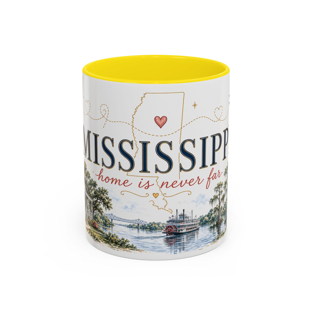 Mississippi State Map Mug | Moving Away, Homesick Gift | Botanical Accent Coffee Cup