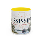 Mississippi State Map Mug | Moving Away, Homesick Gift | Botanical Accent Coffee Cup
