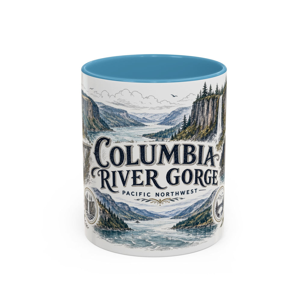 Columbia River Gorge Mug, Pacific Northwest Travel Souvenir, Bucket List Gift, Accent Ceramic Coffee Mug 11oz 15oz