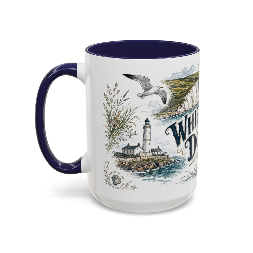 White Cliffs of Dover Mug, England Travel Souvenir, Bucket List Gift, Accent Ceramic Coffee Mug 11oz 15oz
