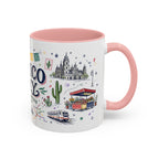 Mexico City Coffee Mug | Mexico Souvenir Travel Gift | Accent Color Ceramic 11oz 15oz