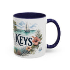 Florida Keys Mug, Florida Travel Souvenir, Bucket List Gift, Accent Ceramic Coffee Mug 11oz 15oz