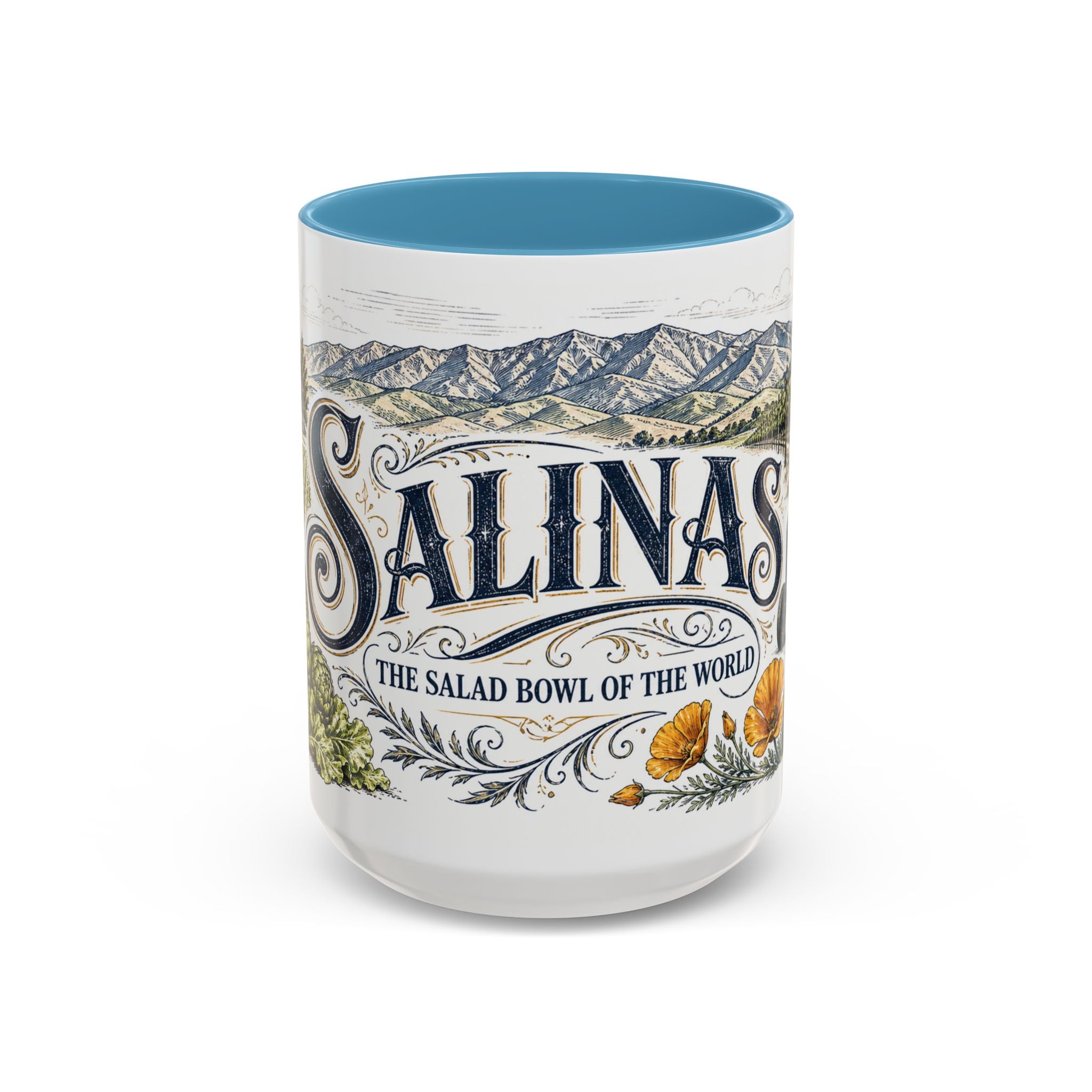 Salinas Coffee Mug | United States Travel Souvenir | Vintage Illustrated City Gift | 11 oz 15 oz Accent Mug