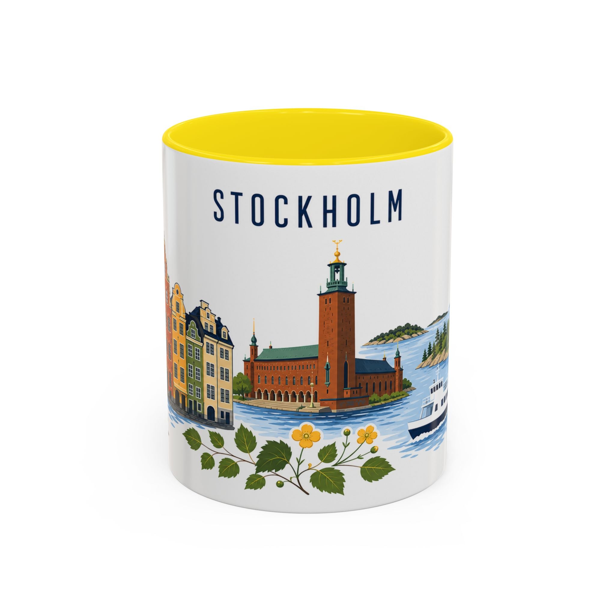 Stockholm Coffee Mug | Sweden Travel Souvenir | Porcelain Decal City Gift | 11oz 15oz Accent Mug
