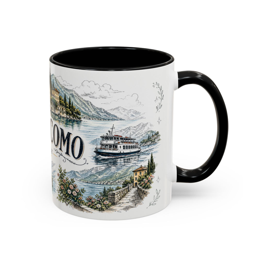 Lake Como Mug, Italy Travel Souvenir, Bucket List Gift, Accent Ceramic Coffee Mug 11oz 15oz