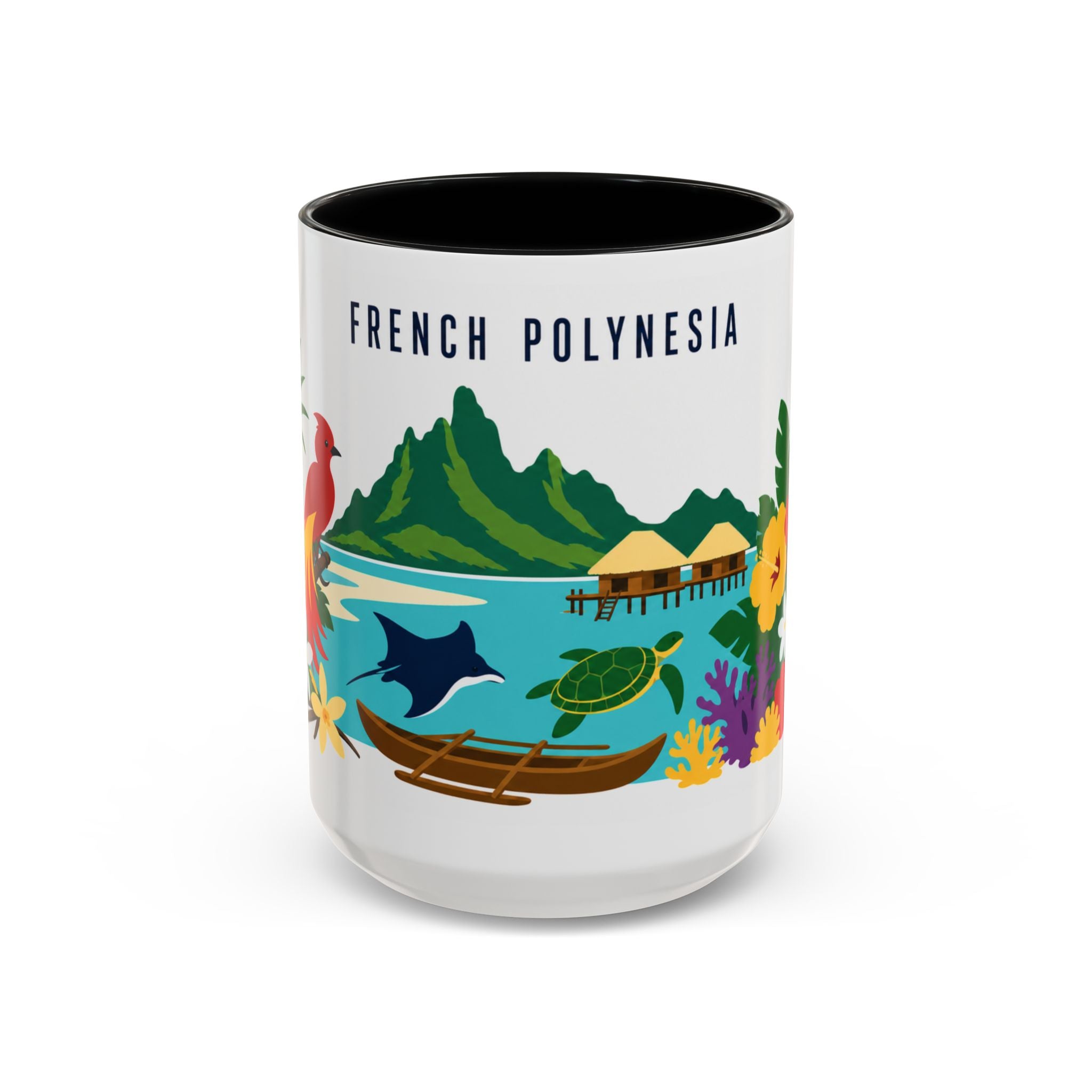 French Polynesia Coffee Mug | Travel Souvenir Accent Mug | Country Gift Ceramic Cup 11oz 15oz
