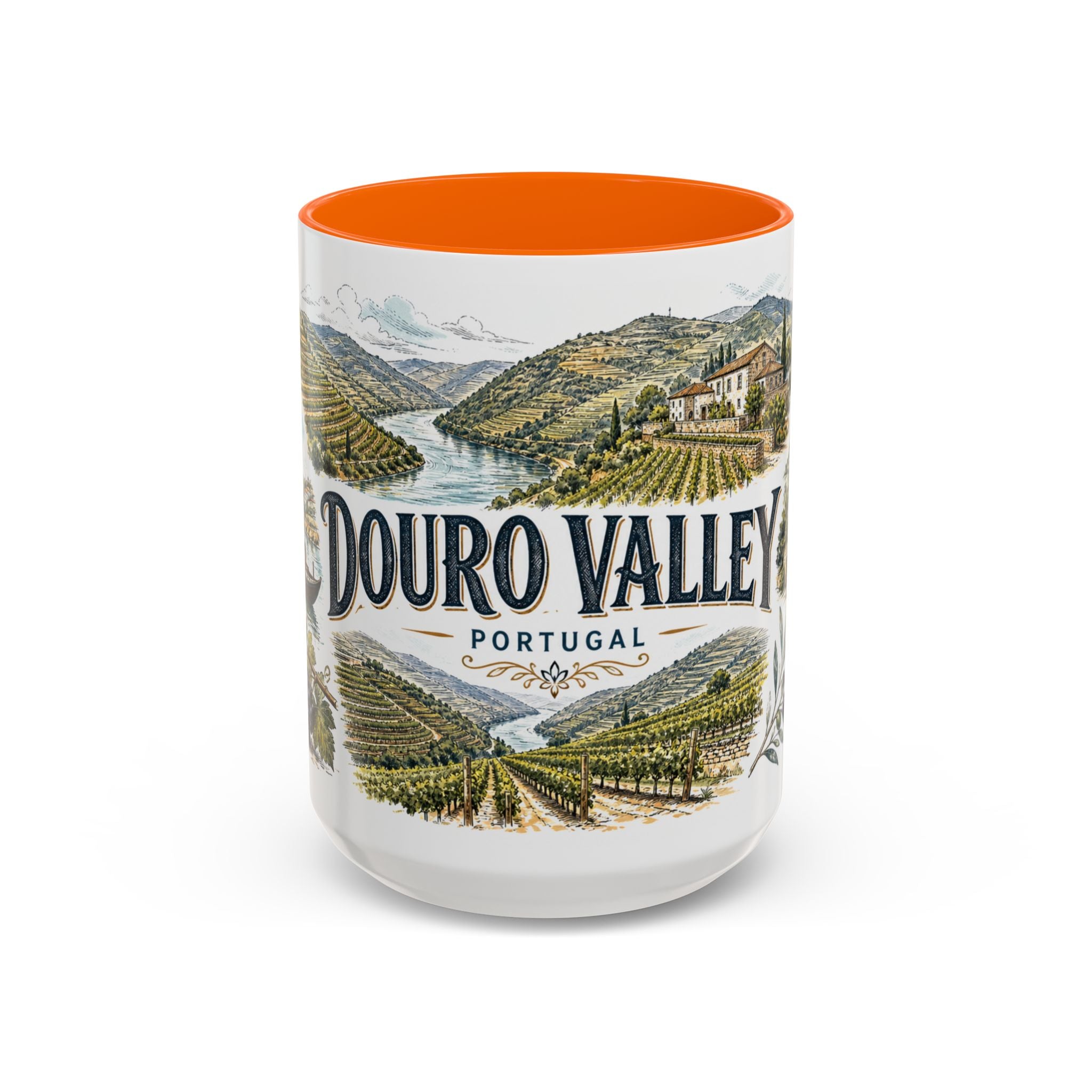 Douro Valley Mug, Portugal Travel Souvenir, Bucket List Gift, Accent Ceramic Coffee Mug 11oz 15oz