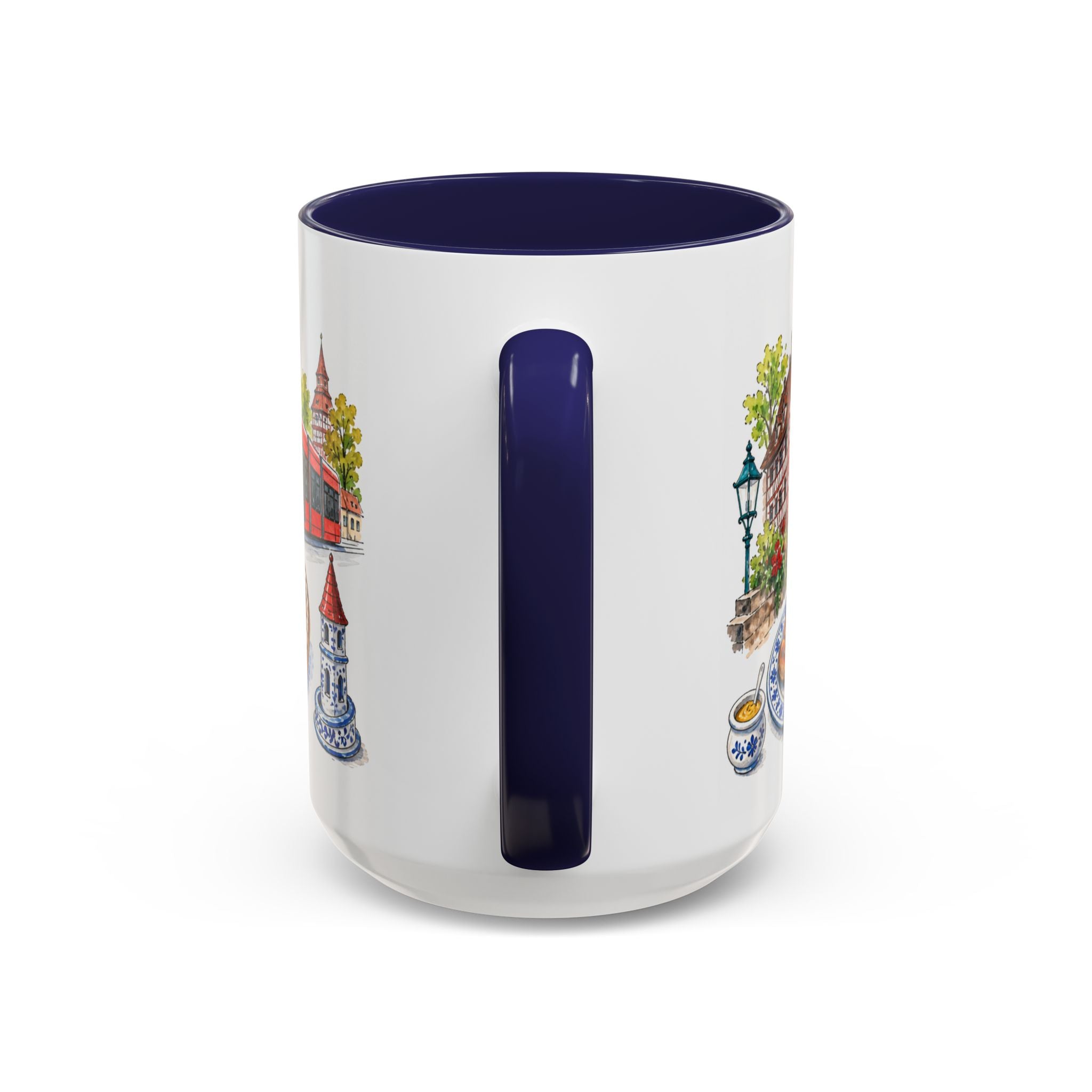 Nuremberg Illustrated Travel Mug | City Souvenir Accent Coffee Mug | 11oz 15oz Ceramic Cup