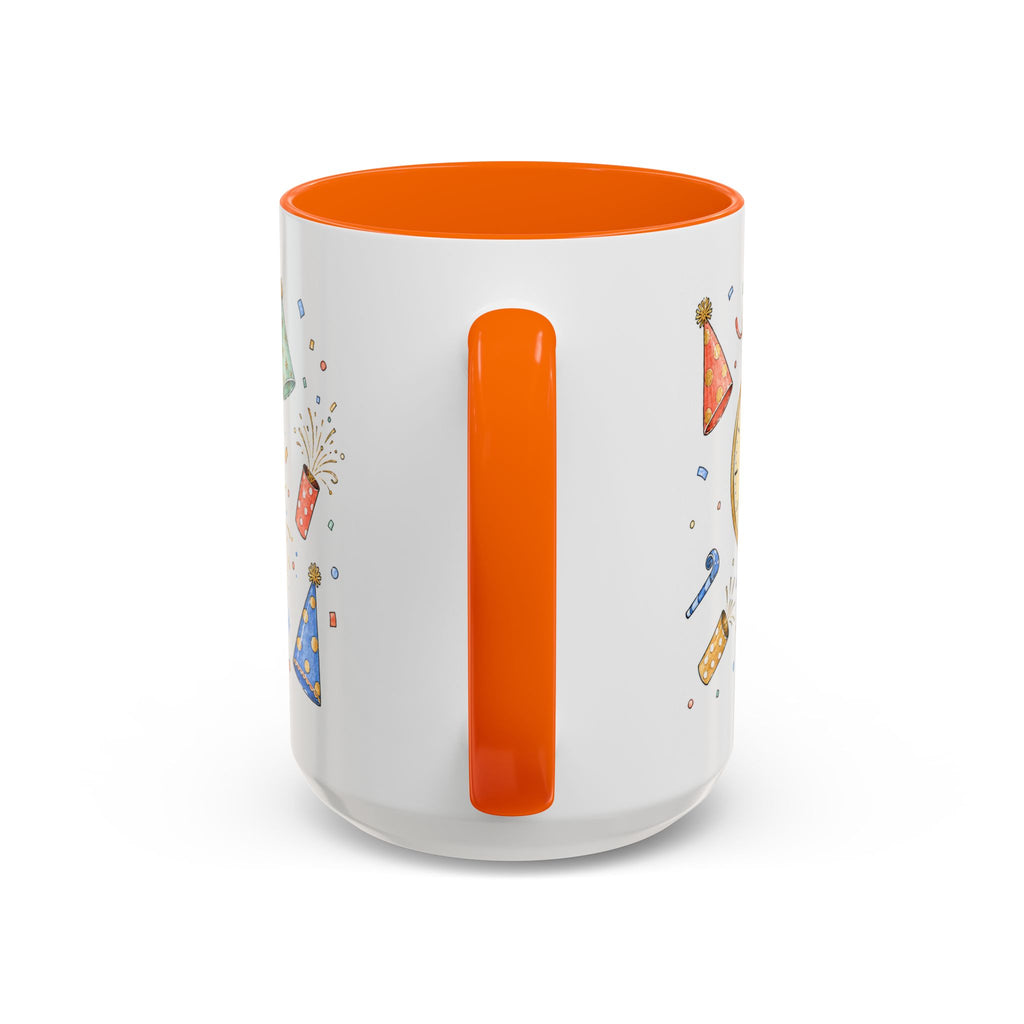 New Year Mug | Midnight Clock Toast Watercolor Celebration Gift | Accent Cup 11oz 15oz