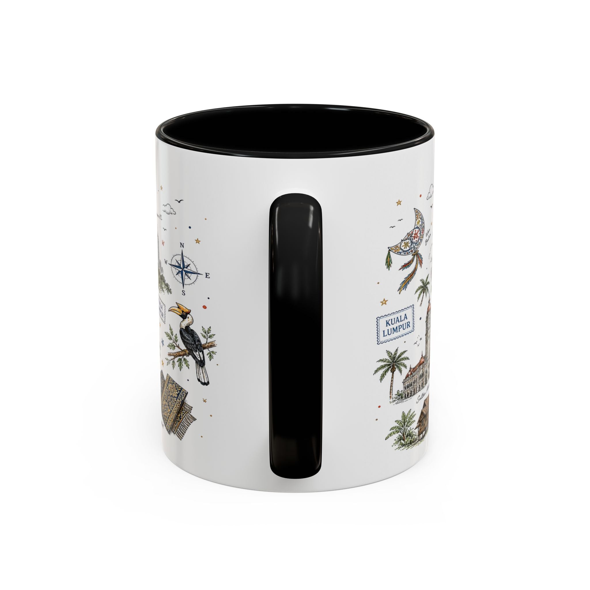 Kuala Lumpur Coffee Mug | Malaysia Souvenir Travel Gift | Accent Color Ceramic 11oz 15oz