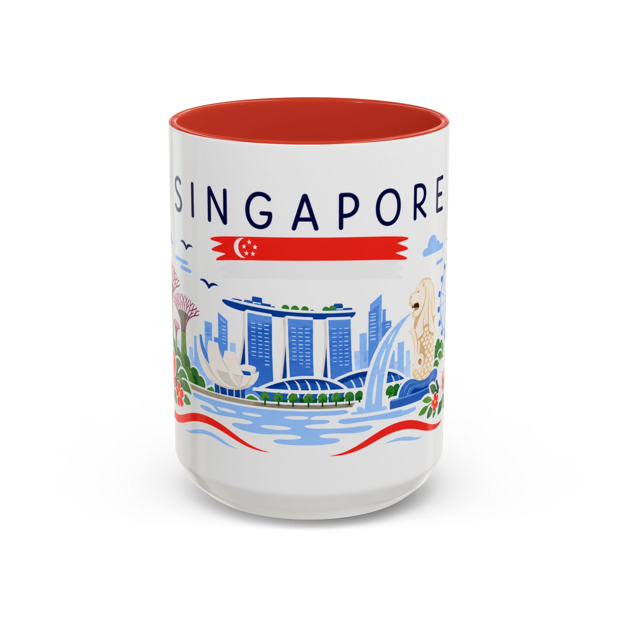 Singapore Coffee Mug | Travel Souvenir Accent Mug | Country Gift Ceramic Cup 11oz 15oz