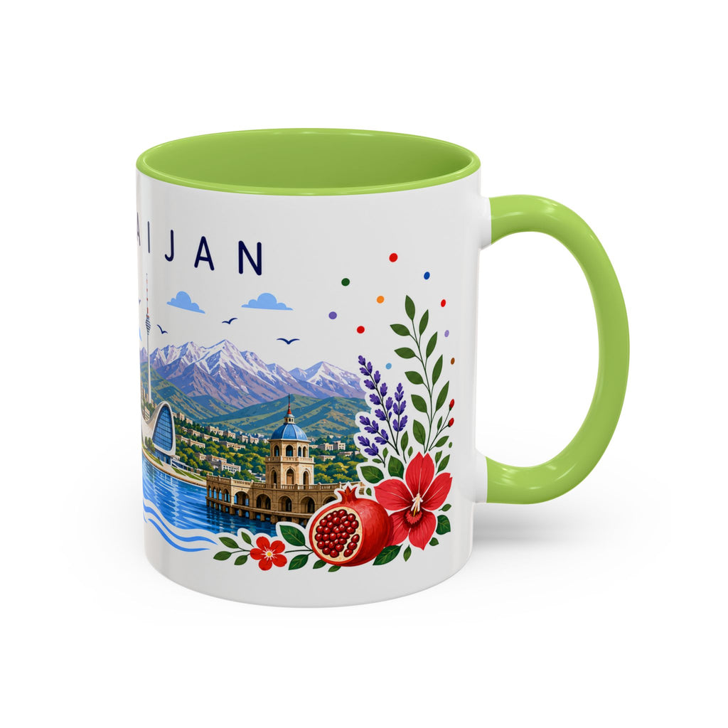Azerbaijan Coffee Mug | Travel Souvenir Accent Mug | Place Gift Ceramic Cup 11oz 15oz