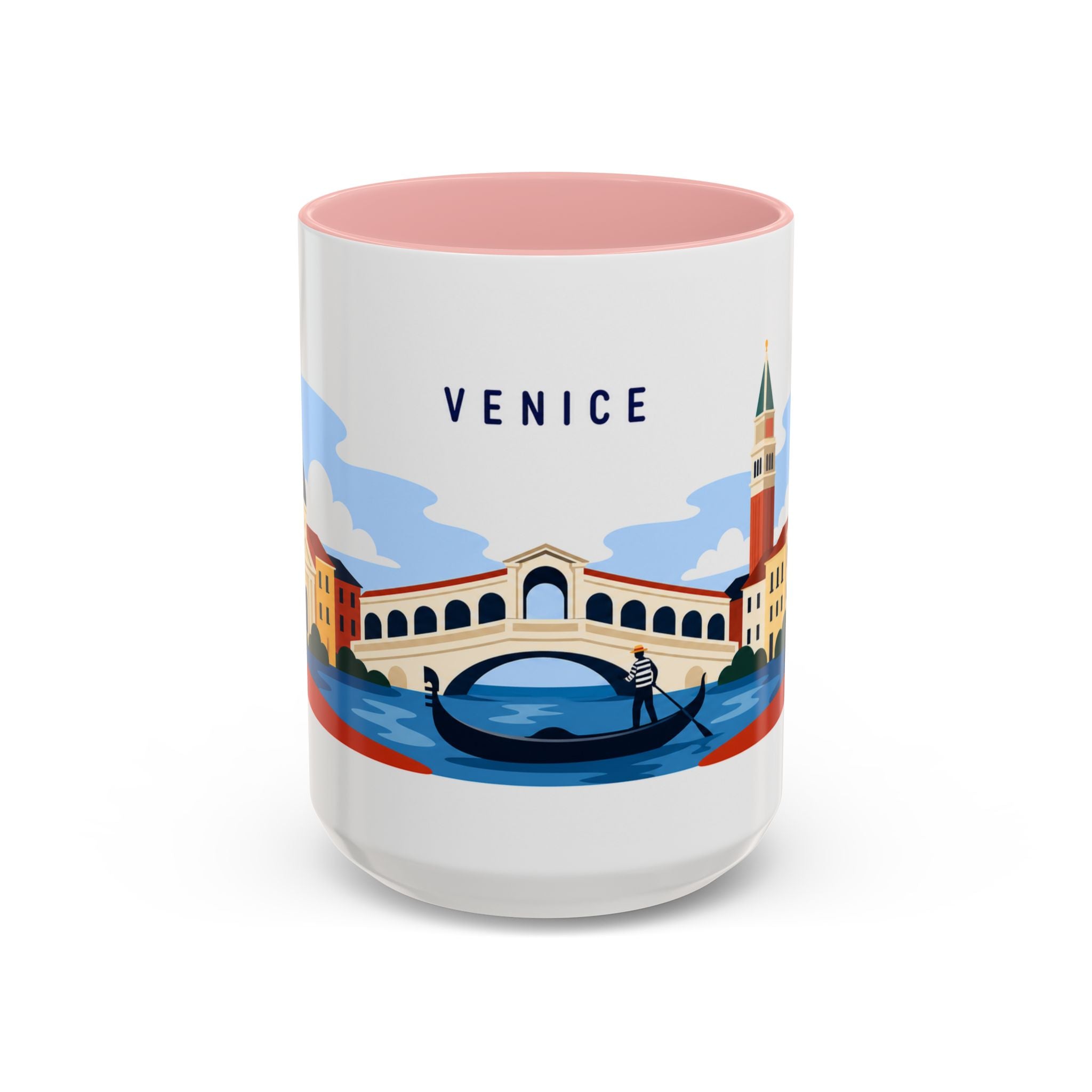 Venice Coffee Mug | Travel Destination Souvenir Gift | Accent Color Ceramic 11oz 15oz