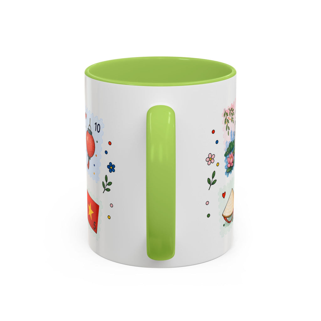 Hanoi Coffee Mug | Postage Stamp Collage Mug | Travel Souvenir Accent Cup 11oz 15oz