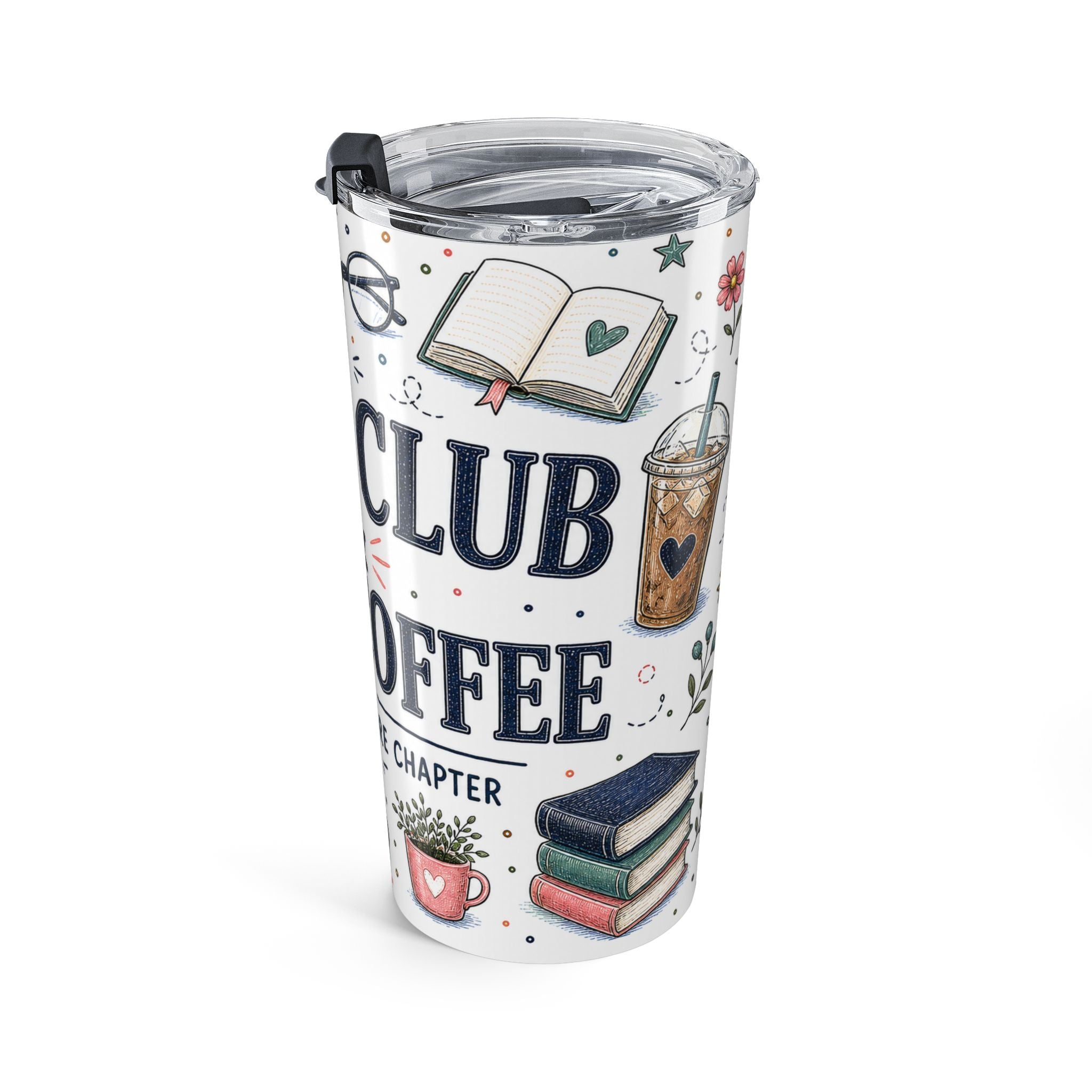 Book Club and Iced Coffee 20oz Tumbler | Book Lover Gift | Insulated Stainless Steel Travel Cup