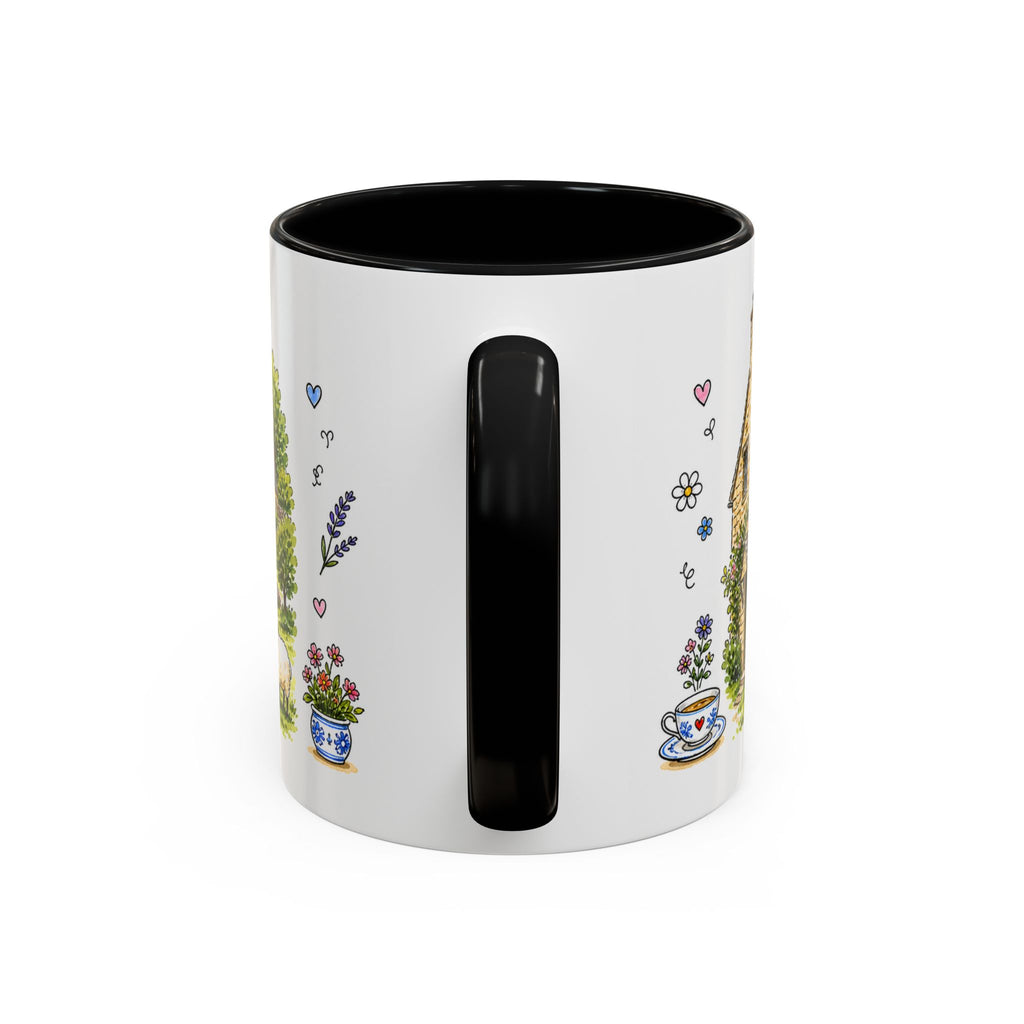 Bibury Illustrated Travel Mug | England Souvenir Accent Coffee Mug | 11oz 15oz Ceramic Cup