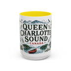 Queen Charlotte Sound Coffee Mug | Travel Destination Souvenir Gift | Accent Color Ceramic 11oz 15oz