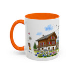 Zermatt Illustrated Travel Mug | Switzerland Souvenir Accent Coffee Mug | 11oz 15oz Ceramic Cup