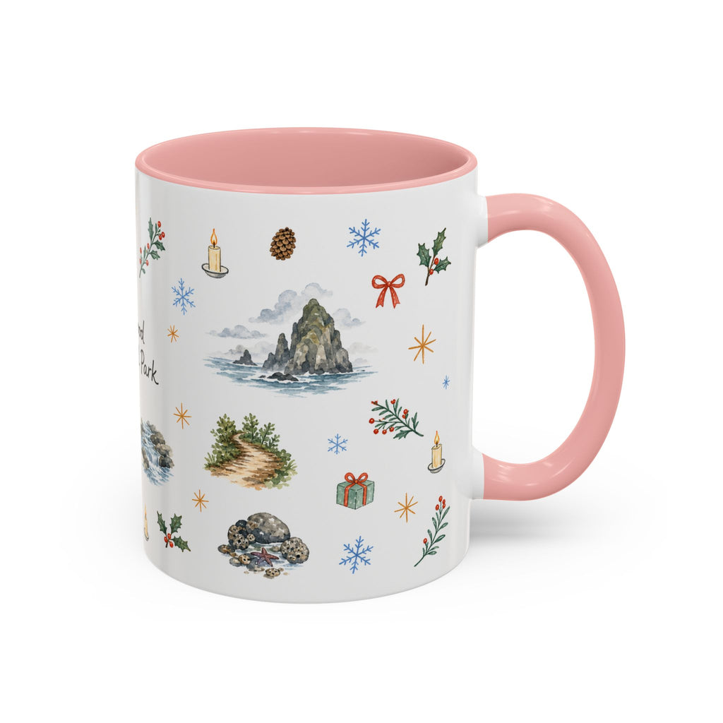 Redwood National Park Christmas Mug | Watercolor Travel Souvenir | Holiday Gift | Accent Ceramic Coffee Cup 11oz 15oz