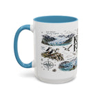 Kenai Fjords National Park Coffee Mug | Alaska Coastal Wildlife Hiking Gift | Accent Color Ceramic 11oz 15oz