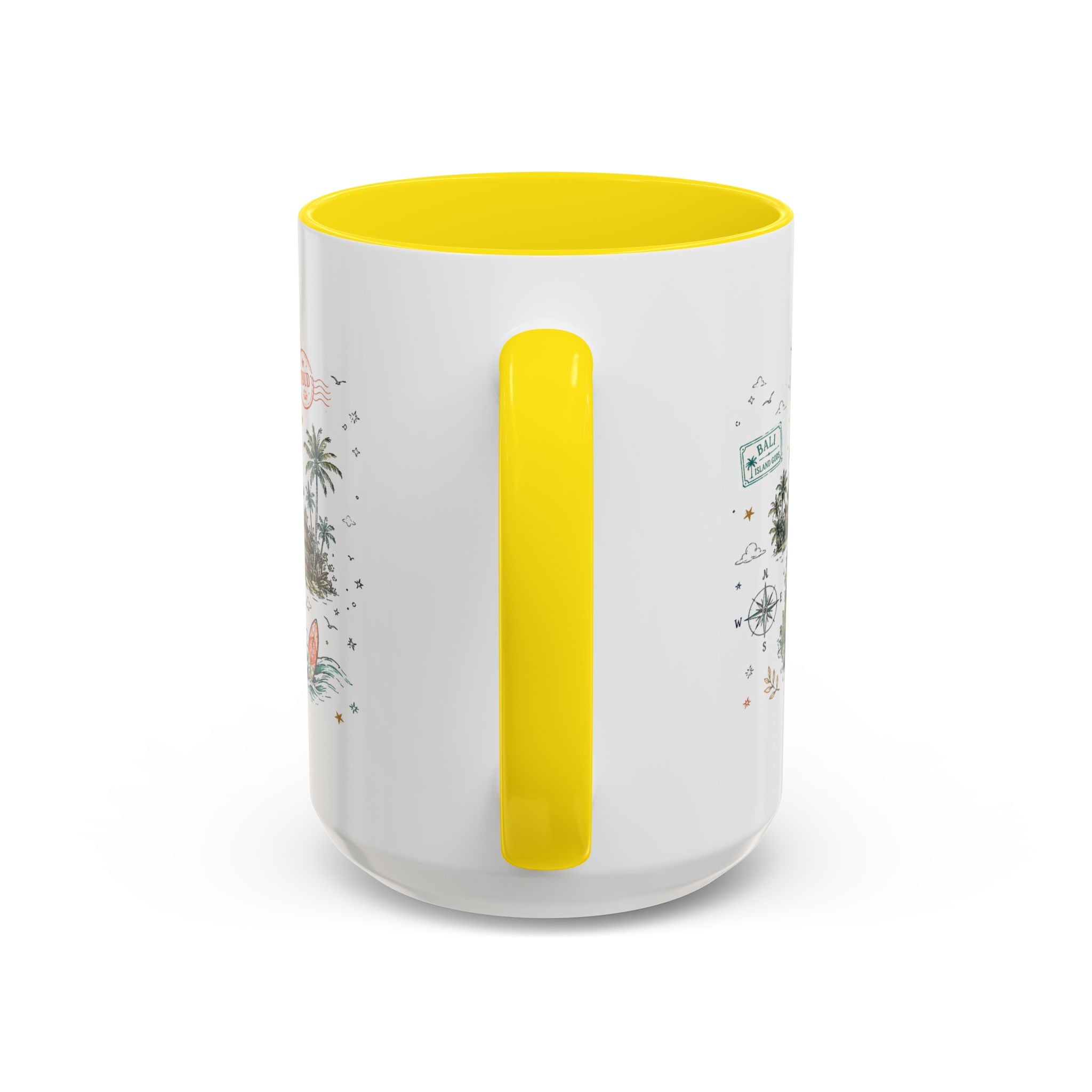 Bali Coffee Mug | Indonesia Souvenir Travel Gift | Accent Color Ceramic 11oz 15oz