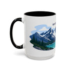 North Cascades National Park Coffee Mug | Solid Color Block Park Souvenir | 11oz 15oz Accent Mug