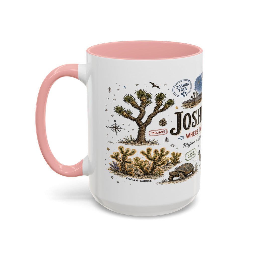 Joshua Tree Coffee Mug | National Park Desert Camping Gift | Accent Color Ceramic 11oz 15oz