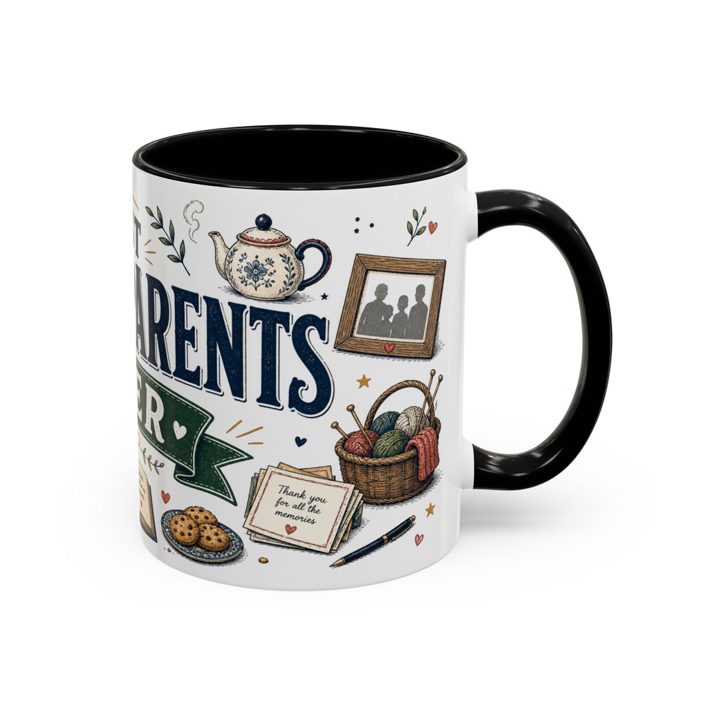 Best Grandparents Ever Coffee Mug | Gift From Grandkids | Accent Color Ceramic 11oz 15oz