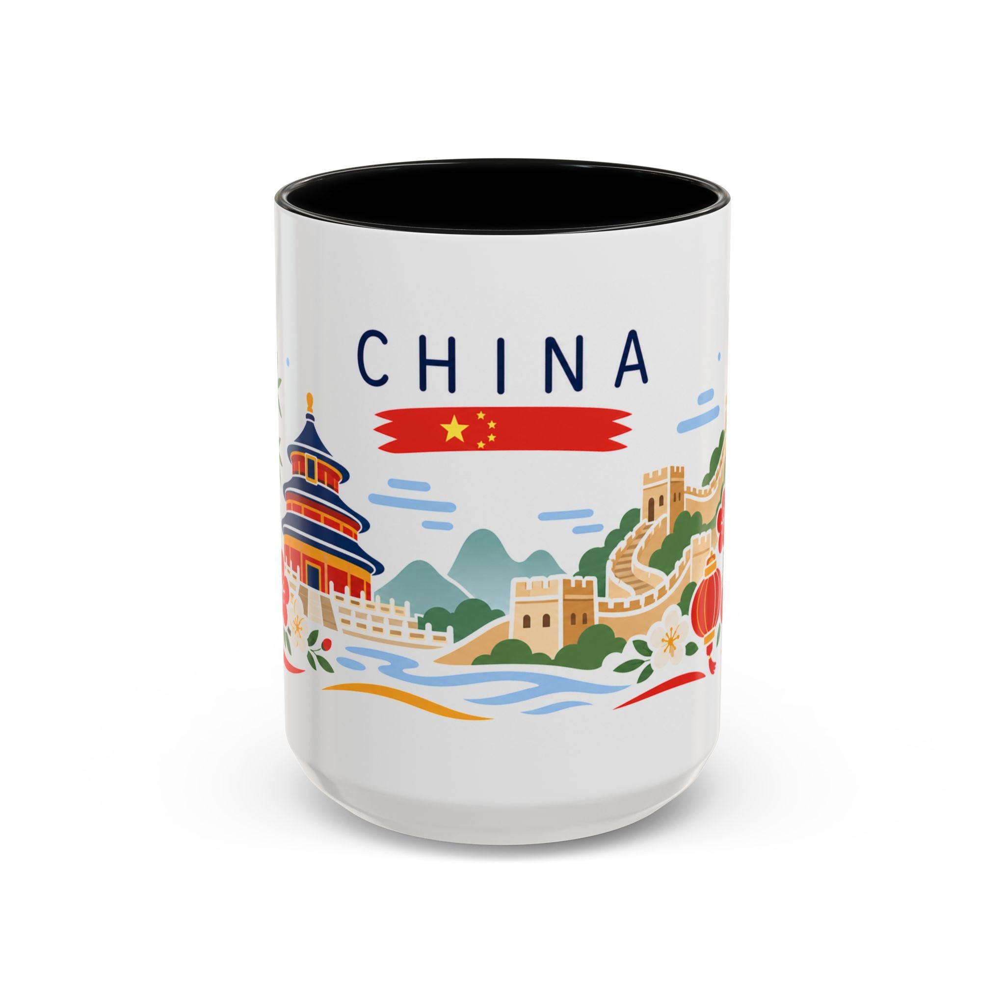 China Coffee Mug | Travel Souvenir Accent Mug | Country Gift Ceramic Cup 11oz 15oz
