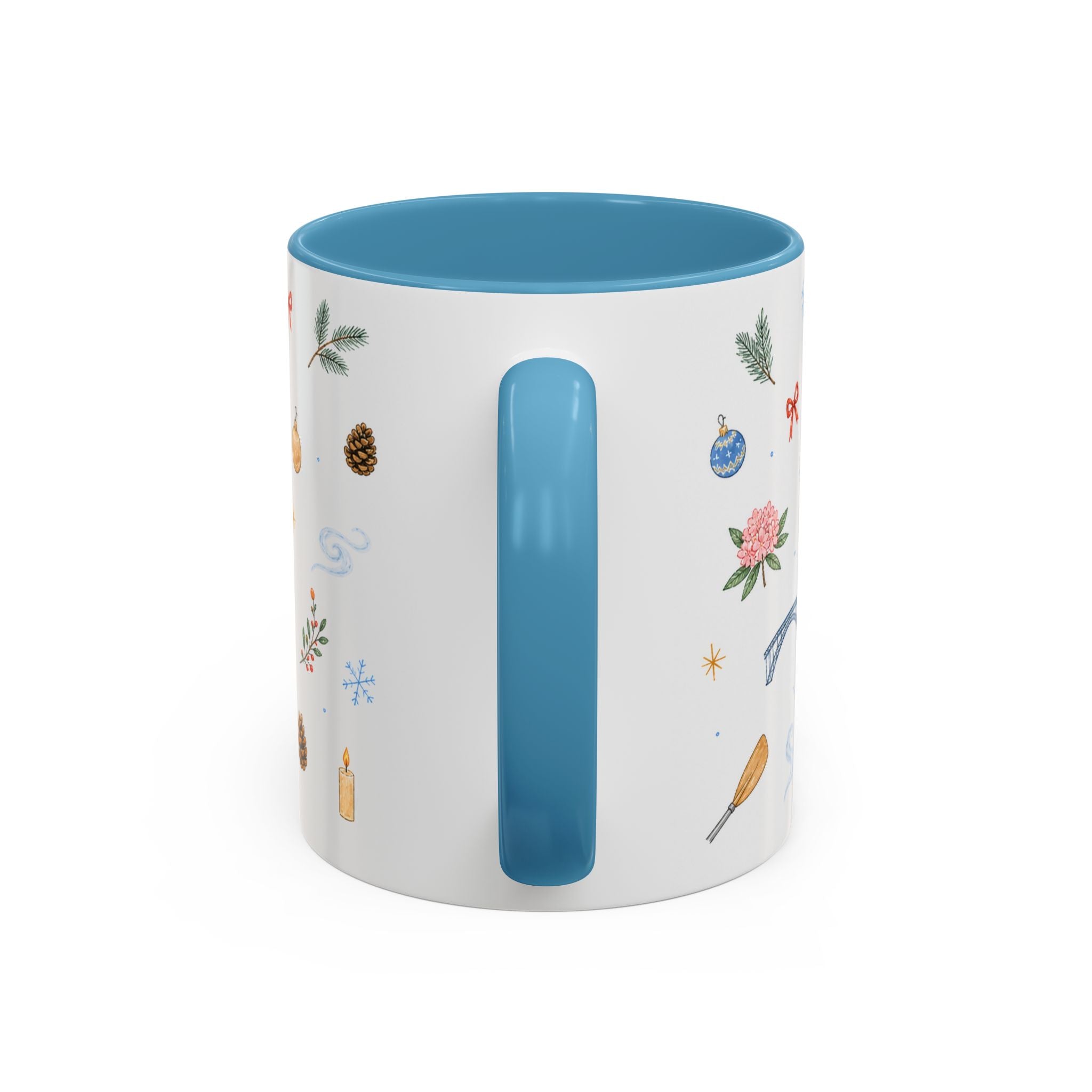 New River Gorge National Park Christmas Mug | Watercolor Travel Souvenir | Holiday Gift | Accent Ceramic Coffee Cup 11oz 15oz