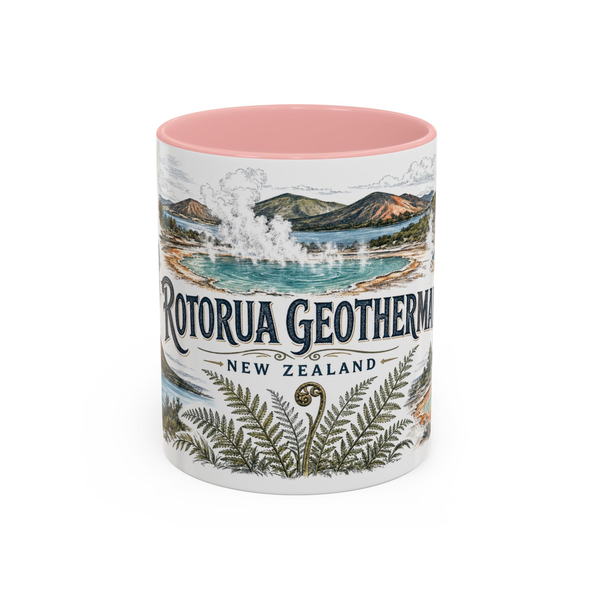 Rotorua Geothermal Mug, New Zealand Travel Souvenir, Bucket List Gift, Accent Ceramic Coffee Mug 11oz 15oz