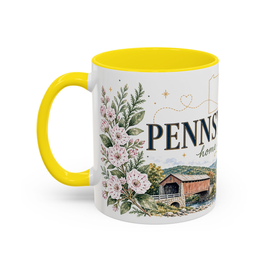 Pennsylvania Home State Mug | Moving Away Gift | Long Distance Friendship Coffee Cup | 11oz 15oz Accent Mug