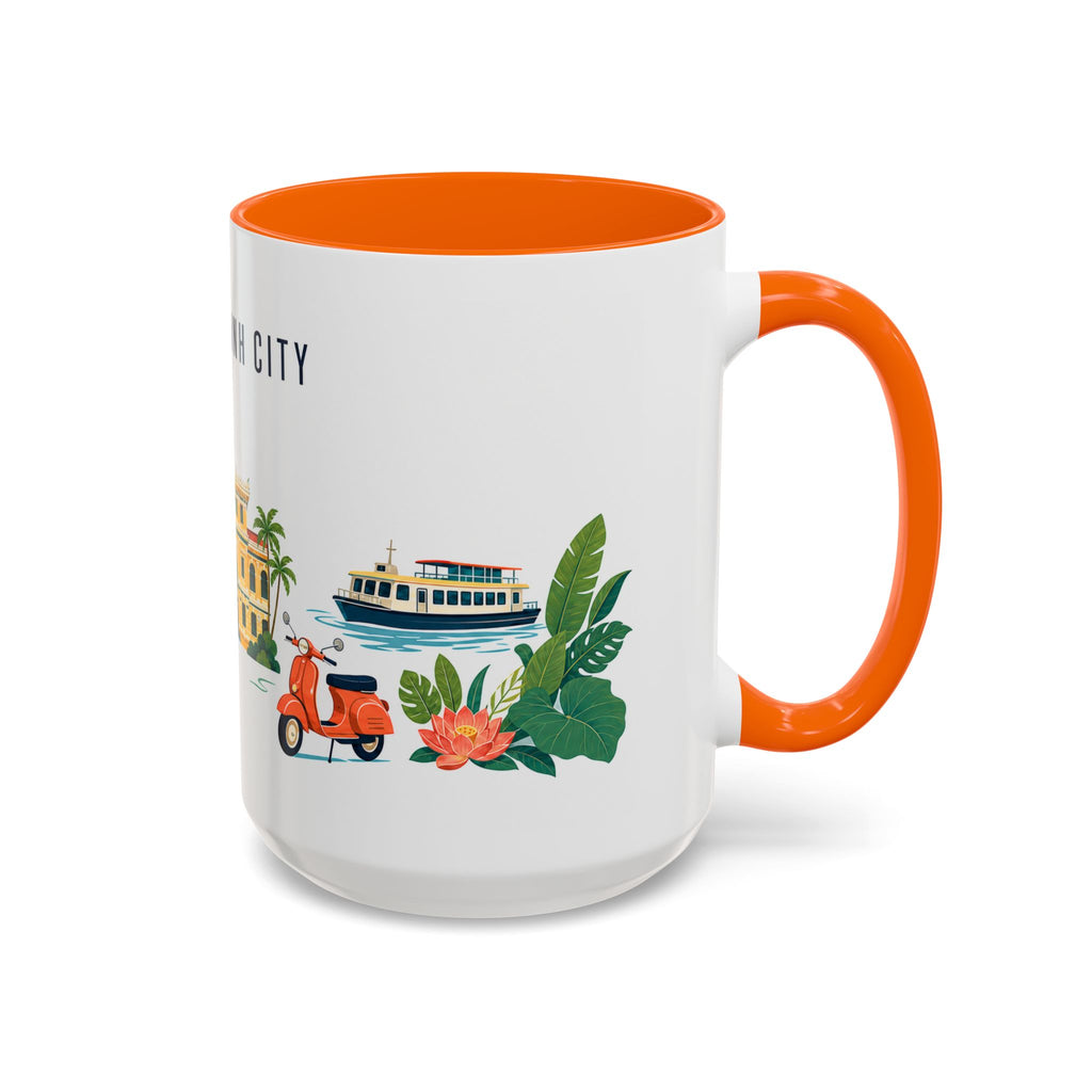 Ho Chi Minh City Coffee Mug | Vietnam Travel Souvenir | Porcelain Decal City Gift | 11oz 15oz Accent Mug