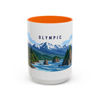 Olympic National Park Coffee Mug | Solid Color Block Park Souvenir | 11oz 15oz Accent Mug