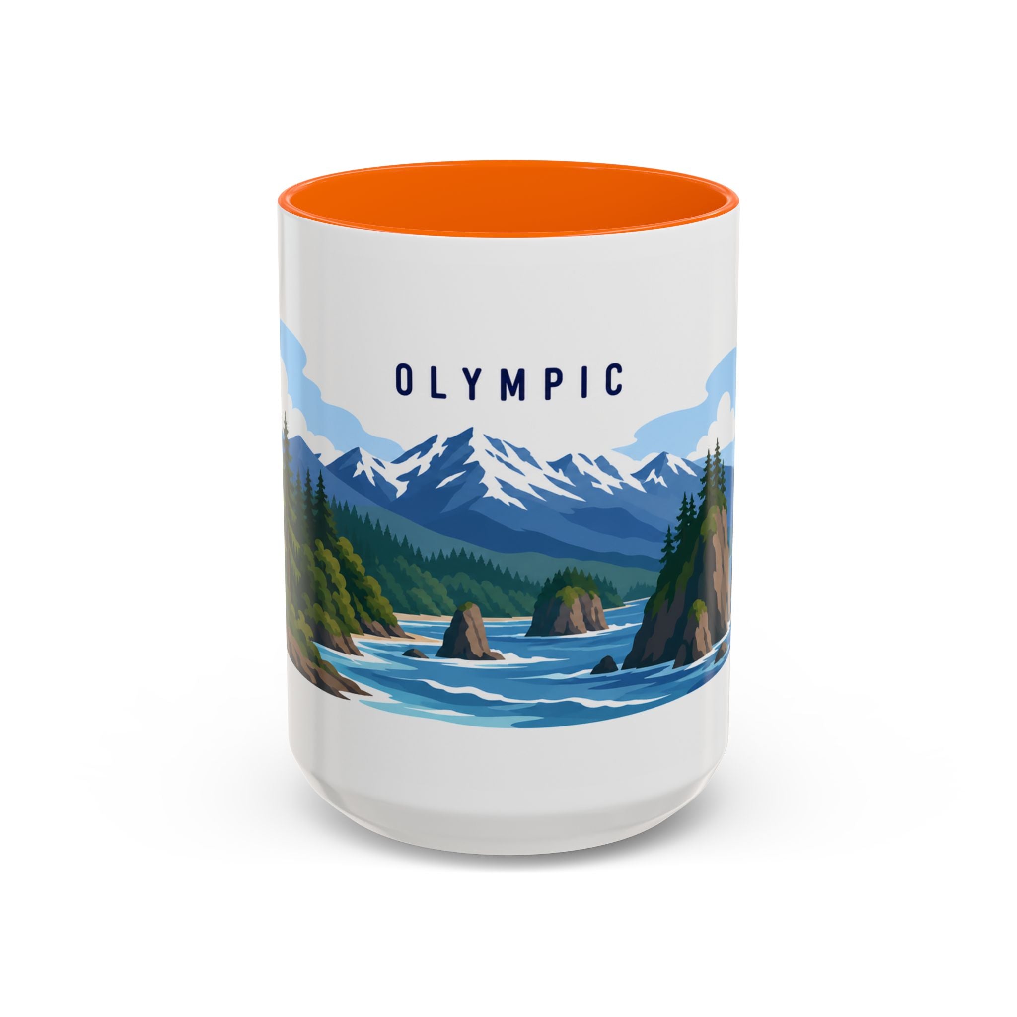 Olympic National Park Coffee Mug | Solid Color Block Park Souvenir | 11oz 15oz Accent Mug