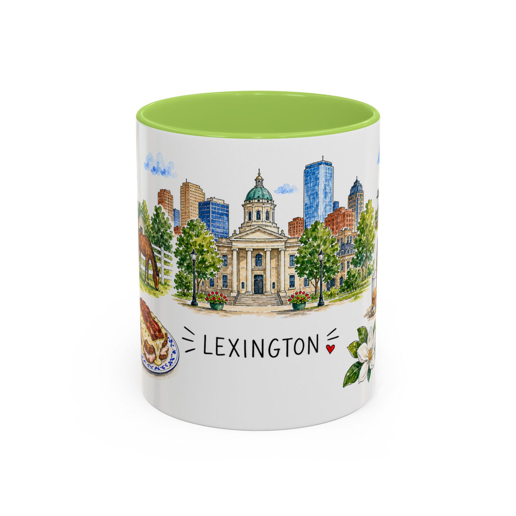 Lexington Illustrated Travel Mug | City Souvenir Accent Coffee Mug | 11oz 15oz Ceramic Cup