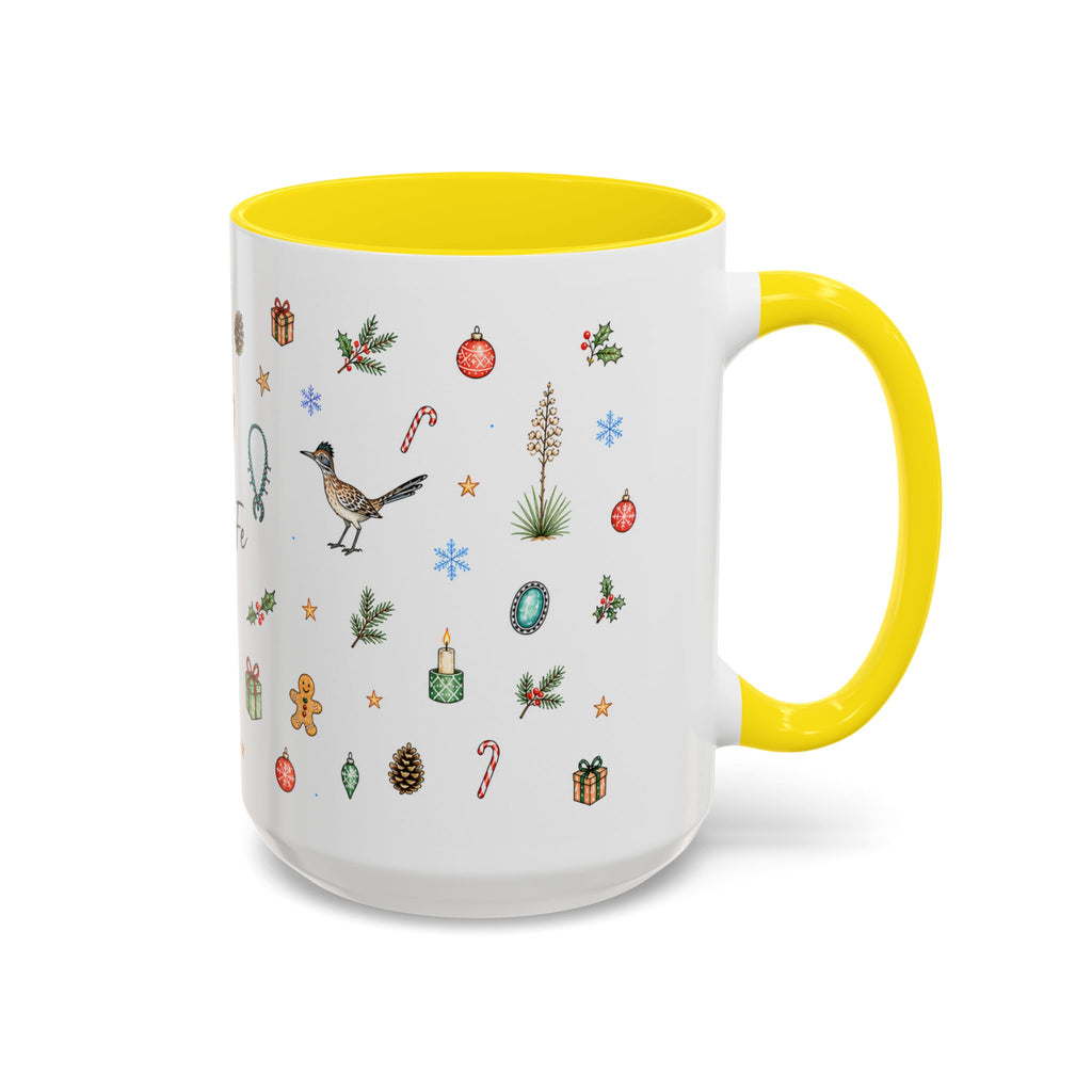 Santa Fe Christmas Mug | Watercolor City Souvenir | Ceramic Coffee Cup (11oz 15oz)