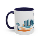 Doha Coffee Mug | Qatar Travel Souvenir | Porcelain Decal City Gift | 11oz 15oz Accent Mug