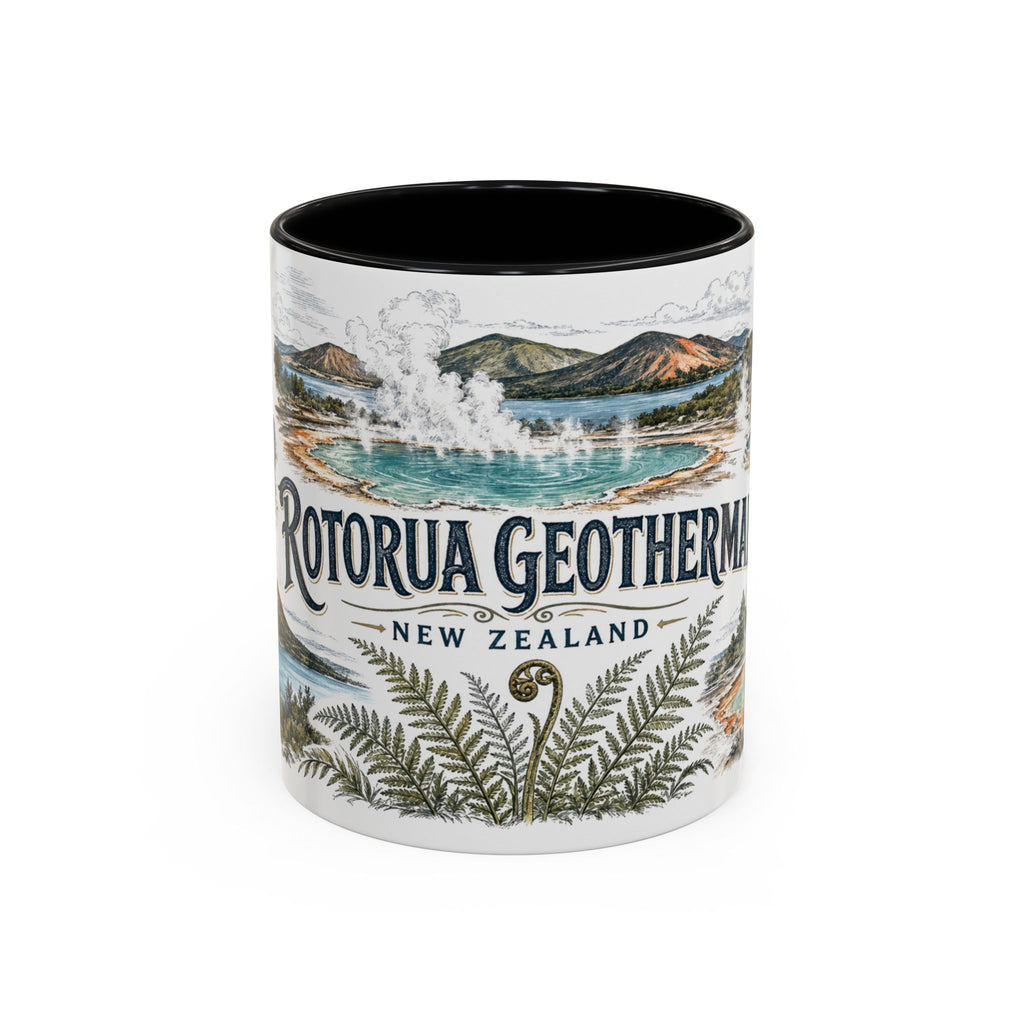 Rotorua Geothermal Mug, New Zealand Travel Souvenir, Bucket List Gift, Accent Ceramic Coffee Mug 11oz 15oz