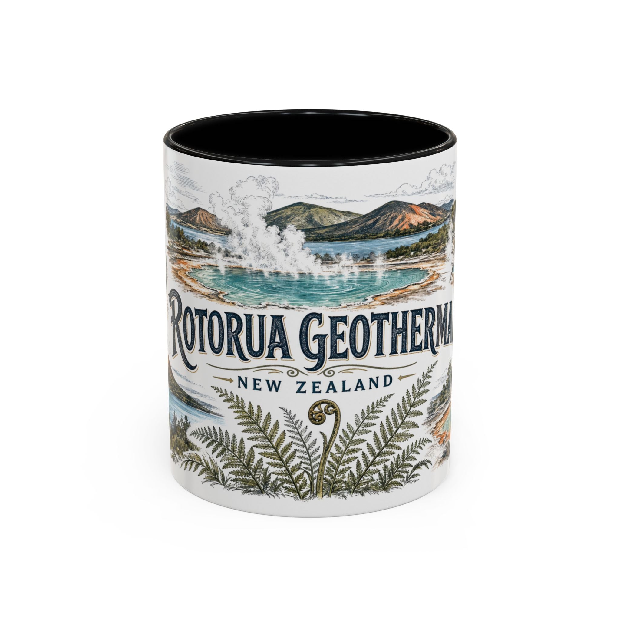 Rotorua Geothermal Mug, New Zealand Travel Souvenir, Bucket List Gift, Accent Ceramic Coffee Mug 11oz 15oz