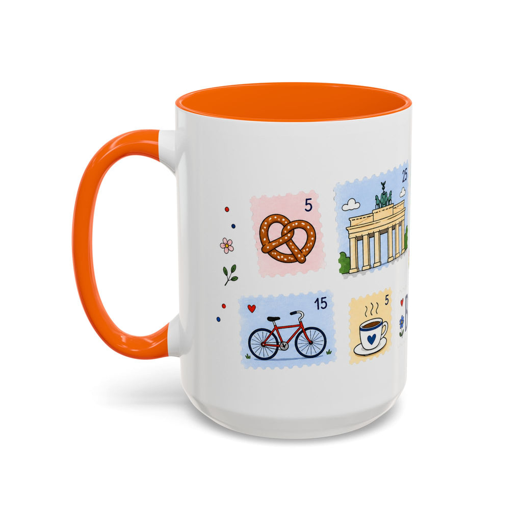 Berlin Coffee Mug | Postage Stamp Collage Mug | Travel Souvenir Accent Cup 11oz 15oz