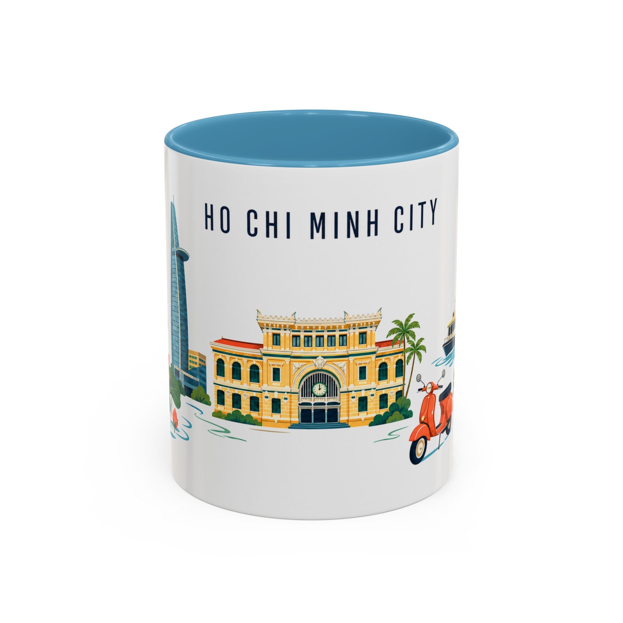 Ho Chi Minh City Coffee Mug | Vietnam Travel Souvenir | Porcelain Decal City Gift | 11oz 15oz Accent Mug