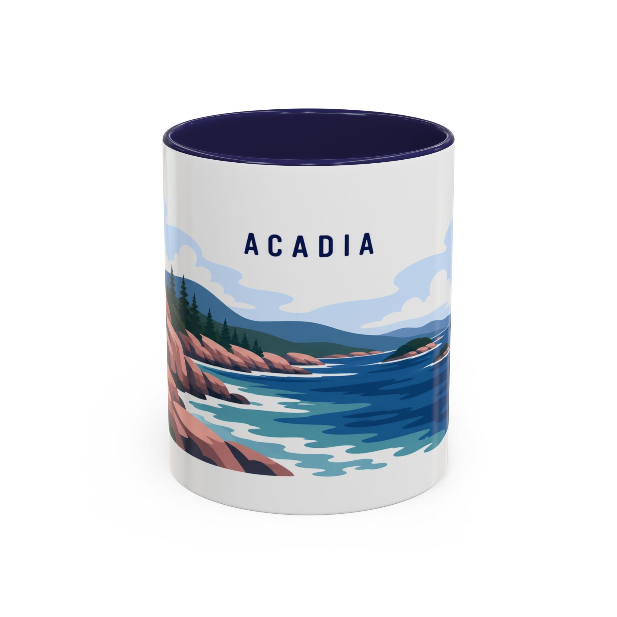 Acadia National Park Coffee Mug | Solid Color Block Park Souvenir | 11oz 15oz Accent Mug