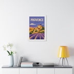 Provence France Framed Poster | Vintage Travel Wall Art | Black Walnut White Frame | 16x24 20x30