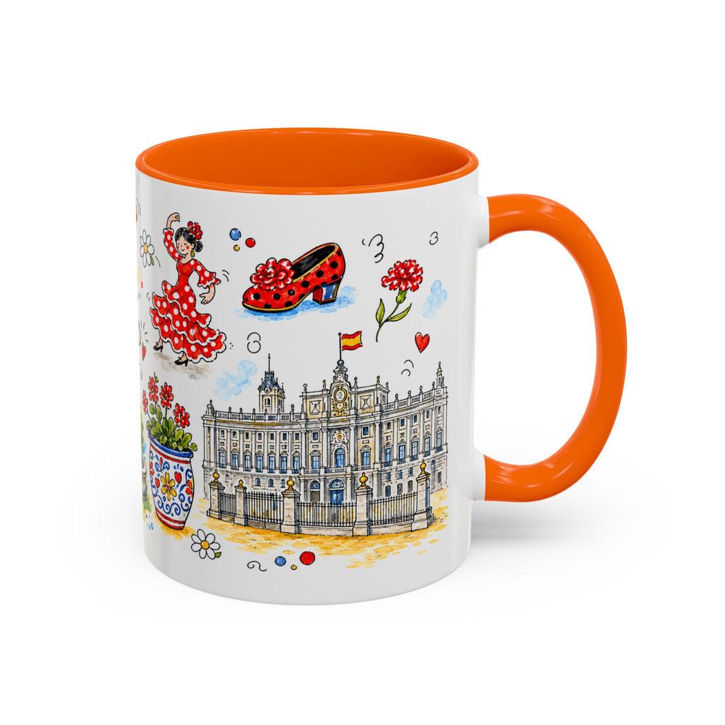 Madrid Travel Mug | European City Souvenir Accent Coffee Mug | 11oz 15oz Ceramic Cup