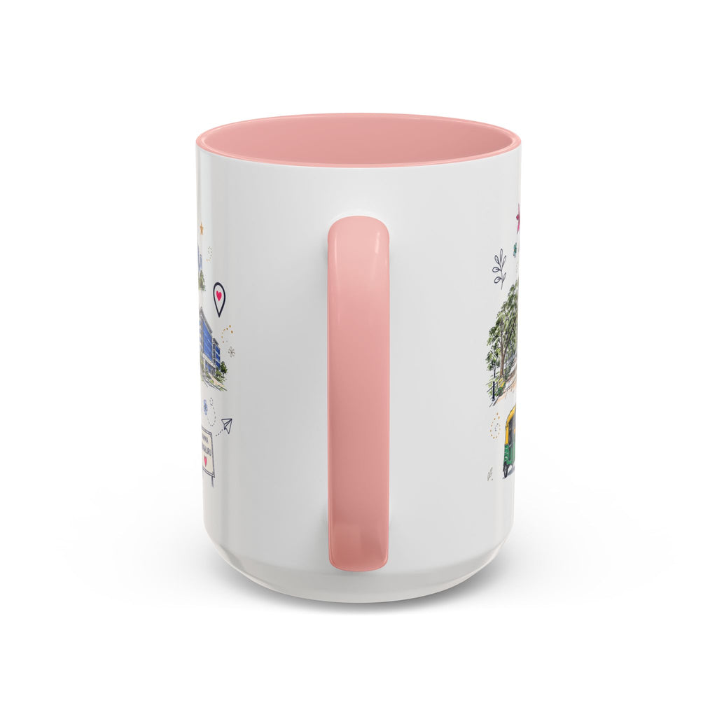 Bangalore Coffee Mug | India Souvenir Travel Gift | Accent Color Ceramic 11oz 15oz