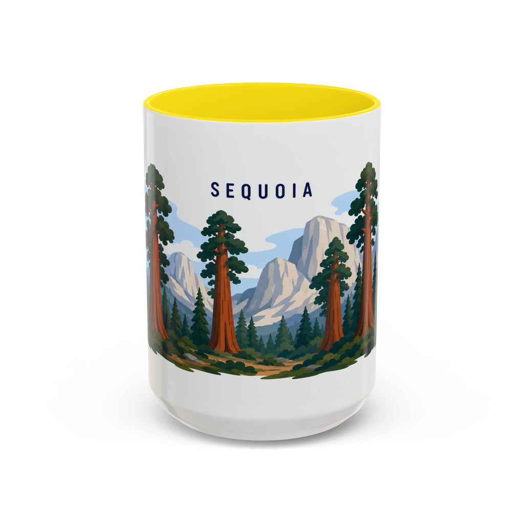 Sequoia National Park Coffee Mug | Solid Color Block Park Souvenir | 11oz 15oz Accent Mug