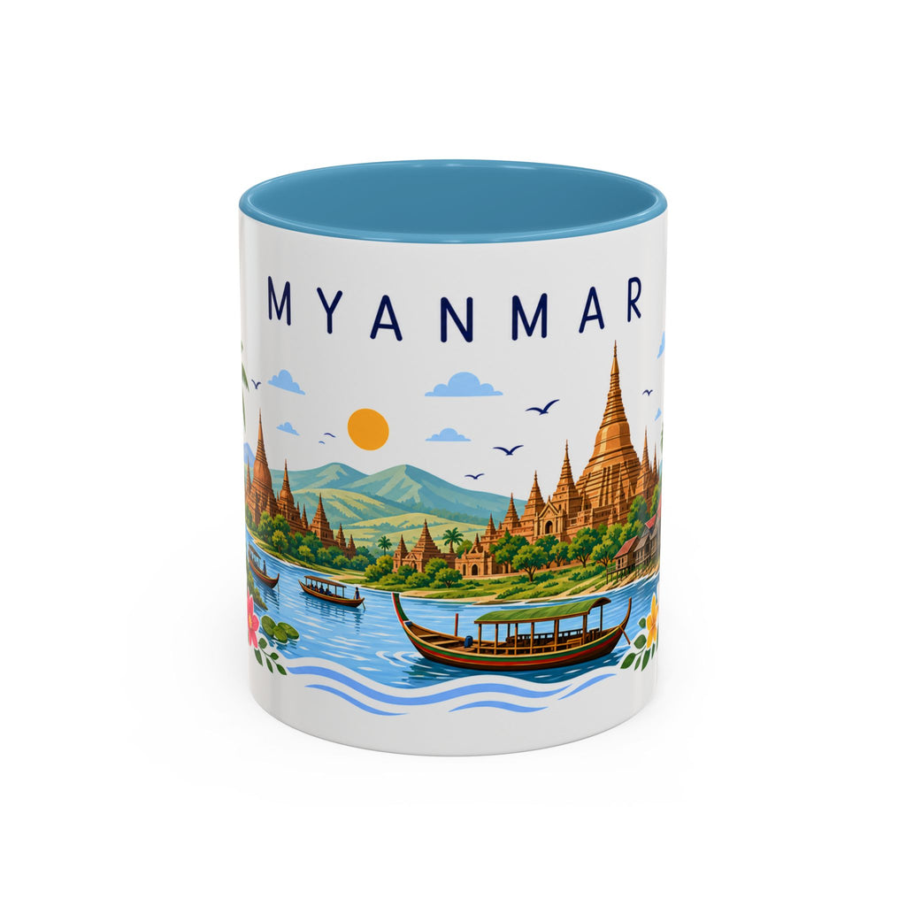 Myanmar Coffee Mug | Travel Souvenir Accent Mug | Place Gift Ceramic Cup 11oz 15oz